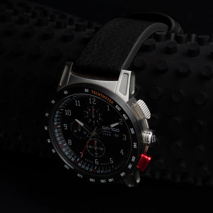 DANGO CR - 01 - CHRONO WATCH WITH ITALIAN LEATHER STRAP - JET BLACK - Angler's Pro Tackle & Outdoors