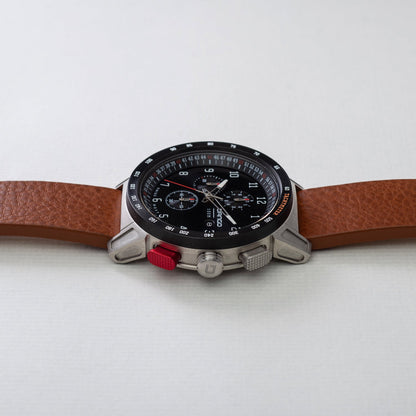 DANGO CR - 01 - CHRONO WATCH WITH ITALIAN LEATHER STRAP - WHISKEY BROWN - Angler's Pro Tackle & Outdoors