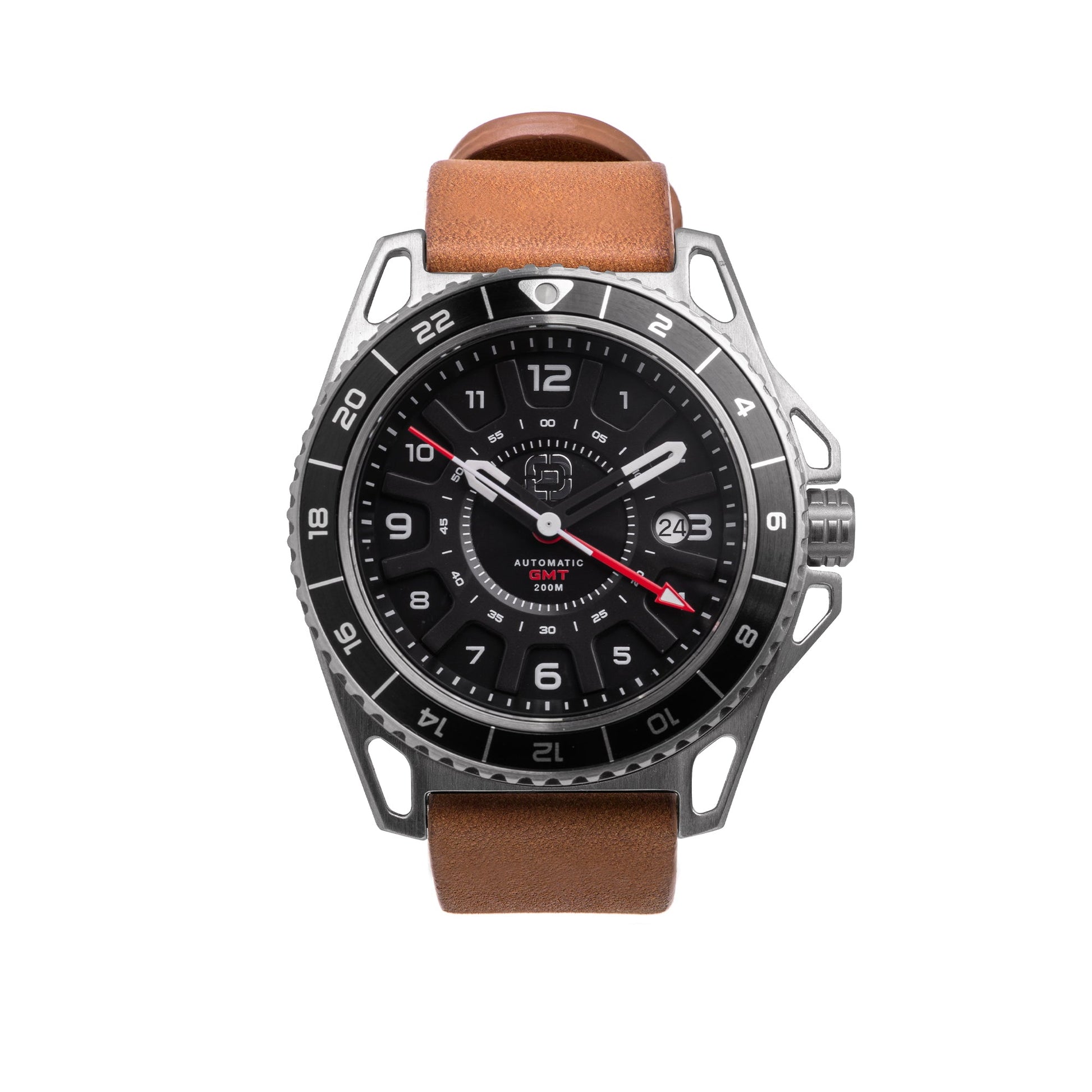 DANGO GMT - 01 - AUTOMATIC GMT WATCH WITH ITALIAN LEATHER STRAP - Angler's Pro Tackle & Outdoors