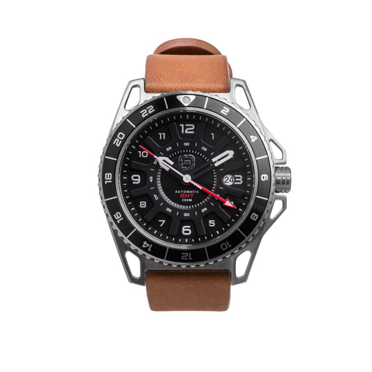 DANGO GMT - 01 - AUTOMATIC GMT WATCH WITH ITALIAN LEATHER STRAP - Angler's Pro Tackle & Outdoors
