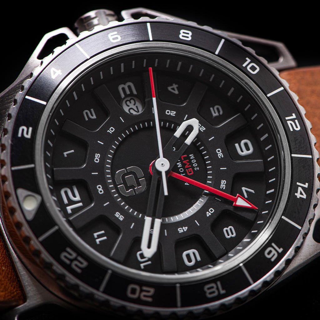 DANGO GMT - 01 - AUTOMATIC GMT WATCH WITH ITALIAN LEATHER STRAP - Angler's Pro Tackle & Outdoors