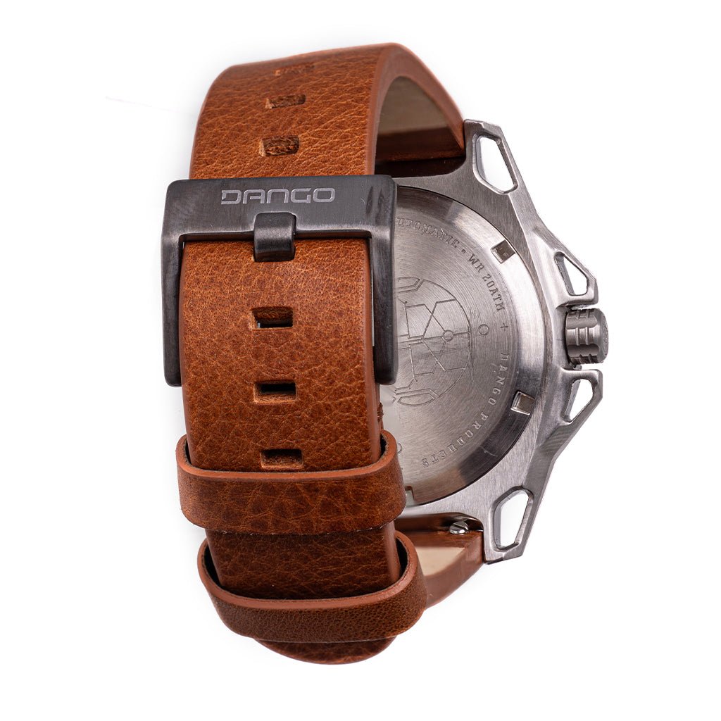 DANGO GMT - 01 - AUTOMATIC GMT WATCH WITH ITALIAN LEATHER STRAP - Angler's Pro Tackle & Outdoors