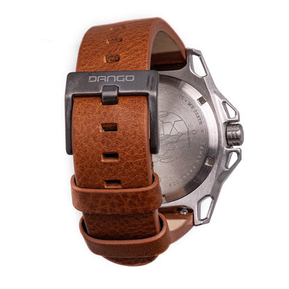 DANGO GMT - 01 - AUTOMATIC GMT WATCH WITH ITALIAN LEATHER STRAP - Angler's Pro Tackle & Outdoors