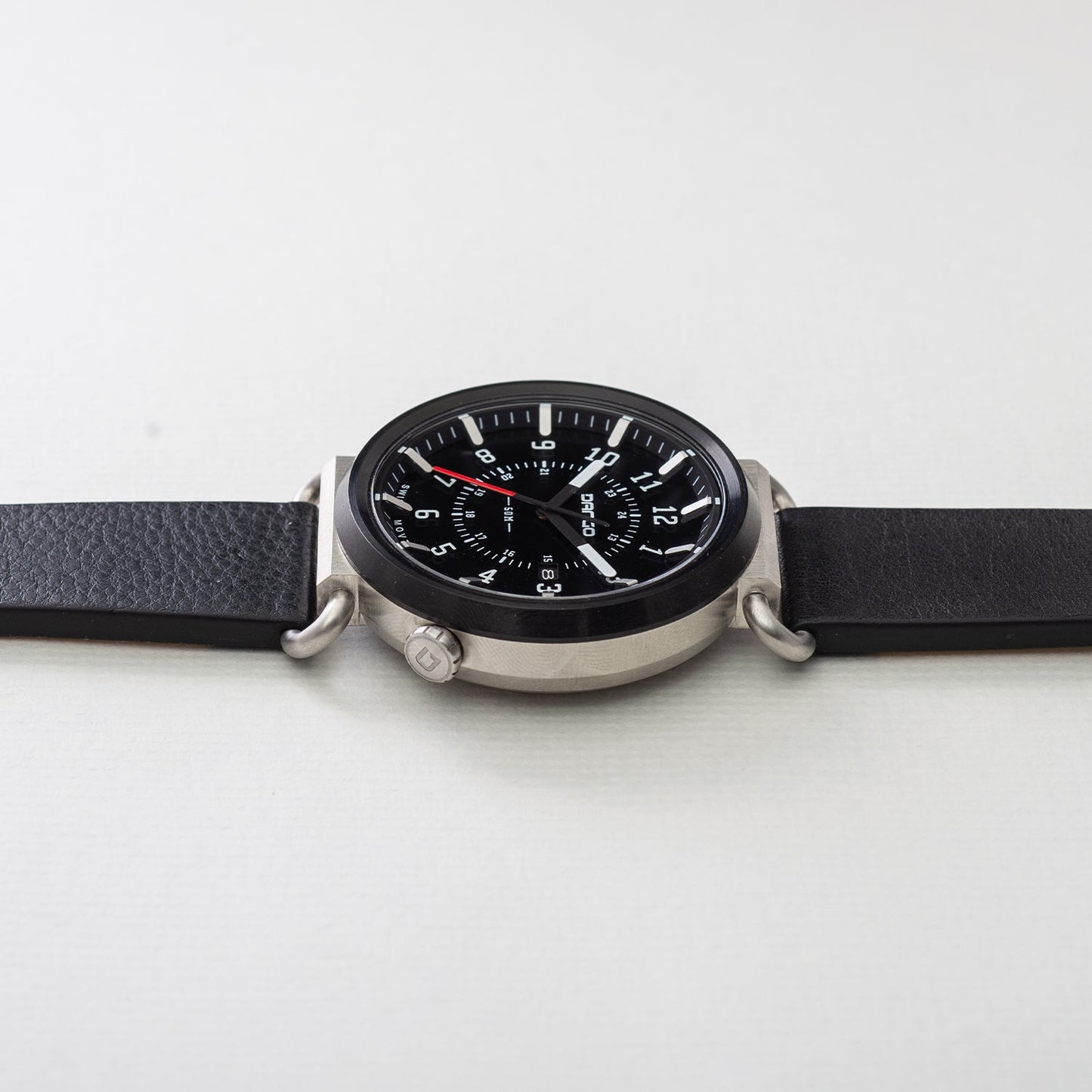 DANGO TK - 01 - TREK WATCH WITH ITALIAN LEATHER STRAP - JET BLACK - Angler's Pro Tackle & Outdoors