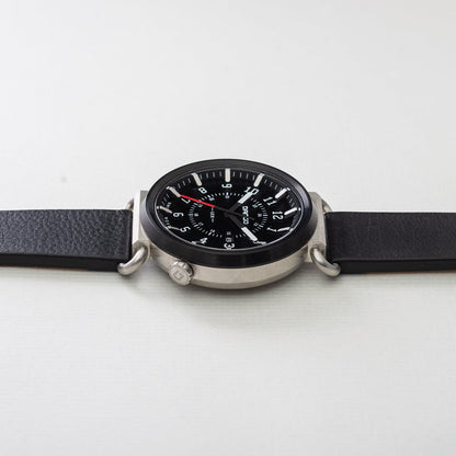 DANGO TK - 01 - TREK WATCH WITH ITALIAN LEATHER STRAP - JET BLACK - Angler's Pro Tackle & Outdoors