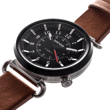 DANGO TK - 01 - TREK WATCH WITH ITALIAN LEATHER STRAP - WHISKEY BROWN - Angler's Pro Tackle & Outdoors