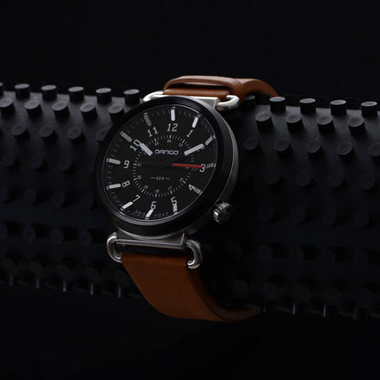 DANGO TK - 01 - TREK WATCH WITH ITALIAN LEATHER STRAP - WHISKEY BROWN - Angler's Pro Tackle & Outdoors