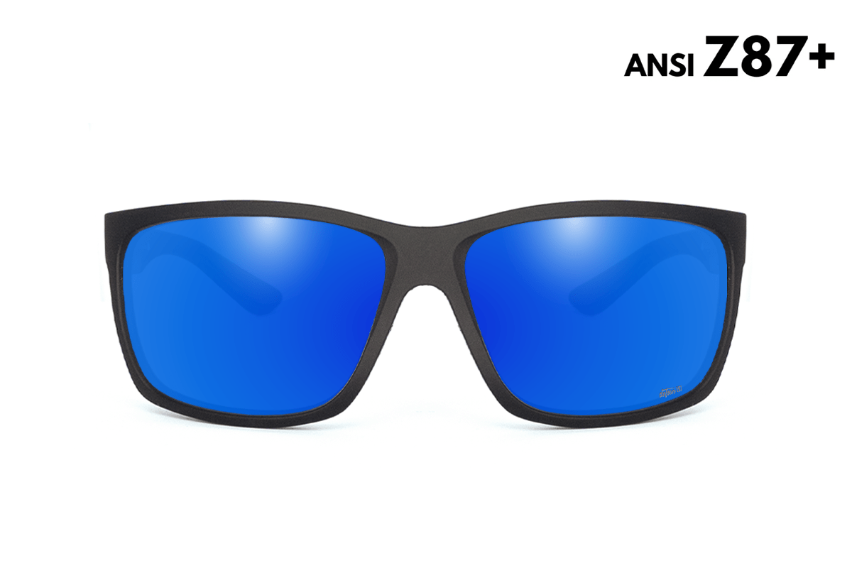 Detour Sunglasses Breach - Matte Black - Deep Blue Polarized ANSI Z87+ - Angler's Pro Tackle & Outdoors