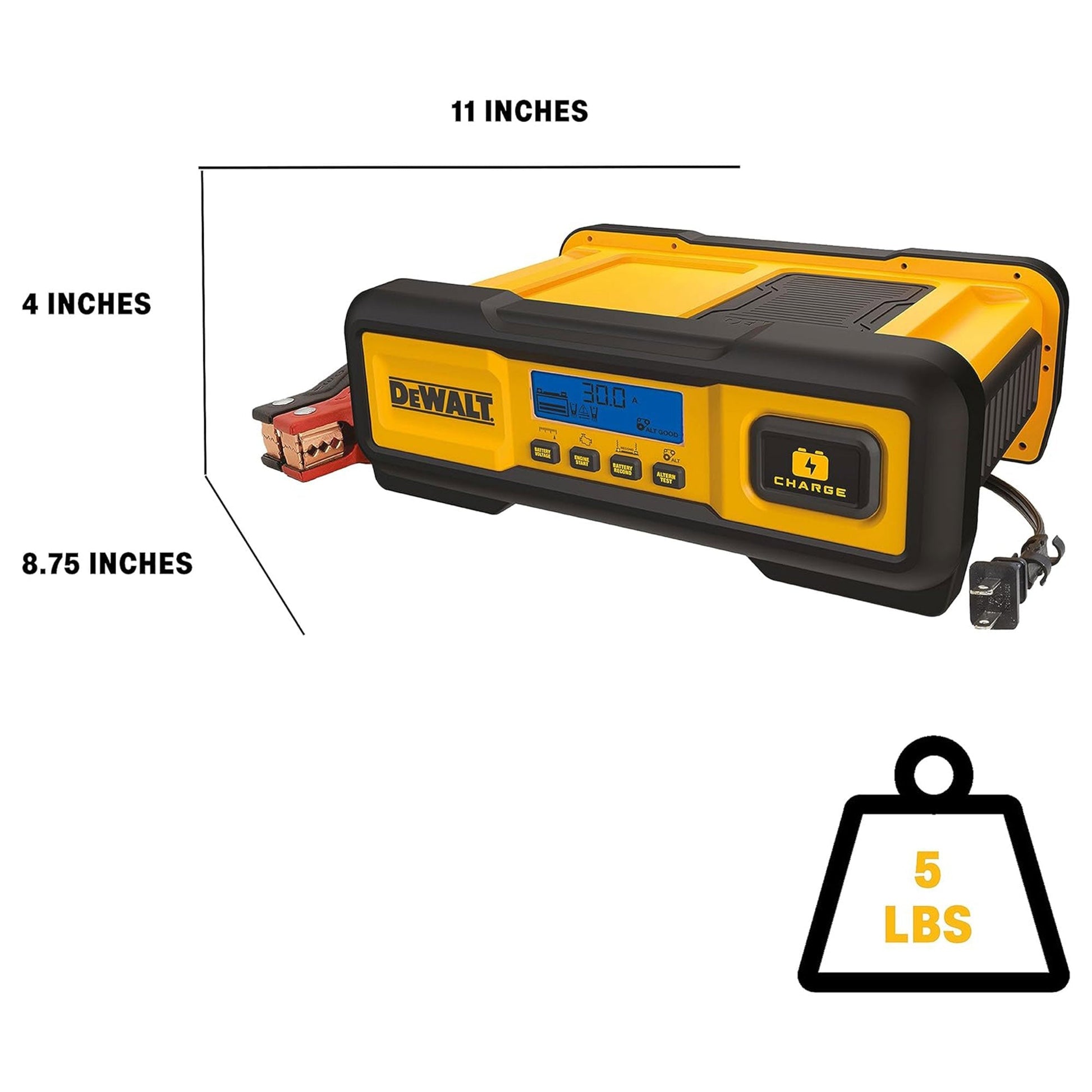 DEWALT Automotive or Marine Battery Charger, Maintainer with LCD Screen, 30 Amps - Angler's Pro Tackle & Outdoors