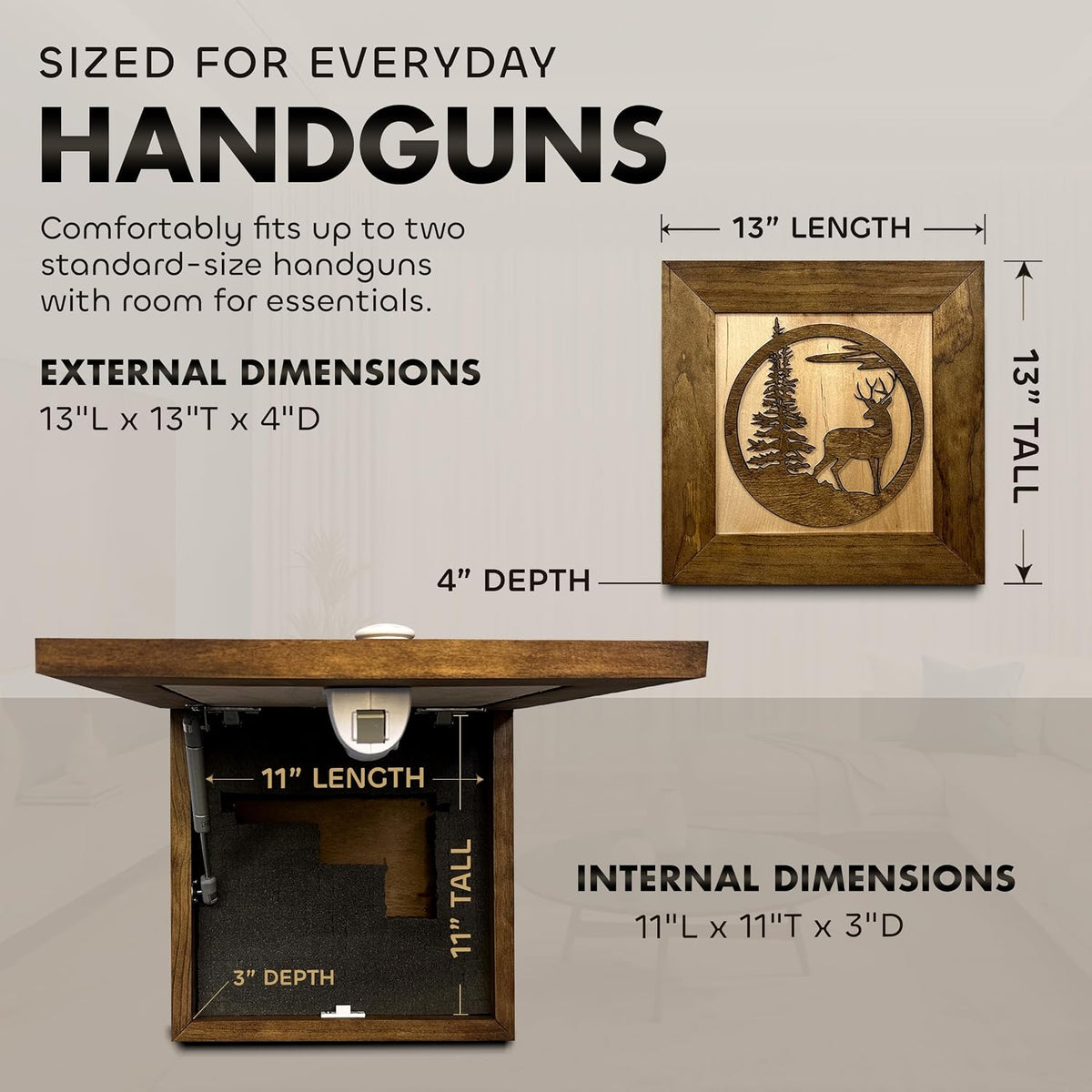 Bellewood Designs - Buck in Nature Decorative Wall-Mounted Gun Cabinet