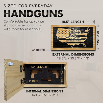 Bellewood Designs - Dont Tread On Me Secure Wall-Mounted Gun Cabinet (Union)