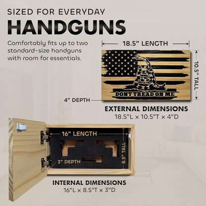 Bellewood Designs - Dont Tread On Me Secure Wall-Mounted Gun Cabinet (Distressed)