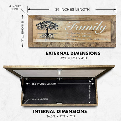 Bellewood Designs - Large Hidden Gun Storage Cabinet with Family Tree Design