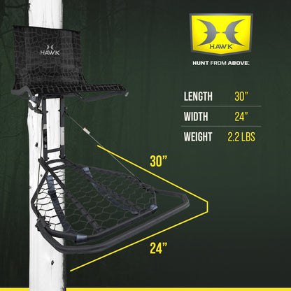 Hawk Kickback LVL Hang-On Tree Stand with Leg Extension Footrest, Black (2 Pack)