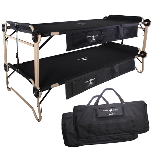 Disc - O - Bed 2XL Cam - O - Bunk Benchable Double Cot w/Organizers, Black - Angler's Pro Tackle & Outdoors