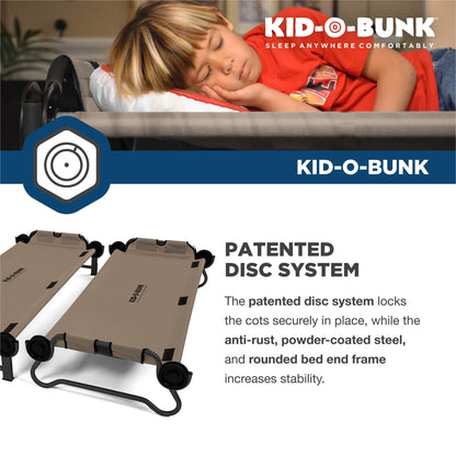 Disc - O - Bed Kid - O - Bunk Benchable Double Toddler Bed with Storage Organizers, Tan - Angler's Pro Tackle & Outdoors