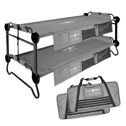 Disc - O - Bed XL Outfitter Bench Double Cot Camping Bunk with Organizers, Grey - Angler's Pro Tackle & Outdoors