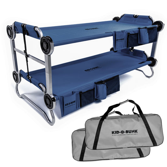 Disc - O - Bed Youth Kid - O - Bunk Benchable Double Cot with Storage Organizers, Navy - Angler's Pro Tackle & Outdoors