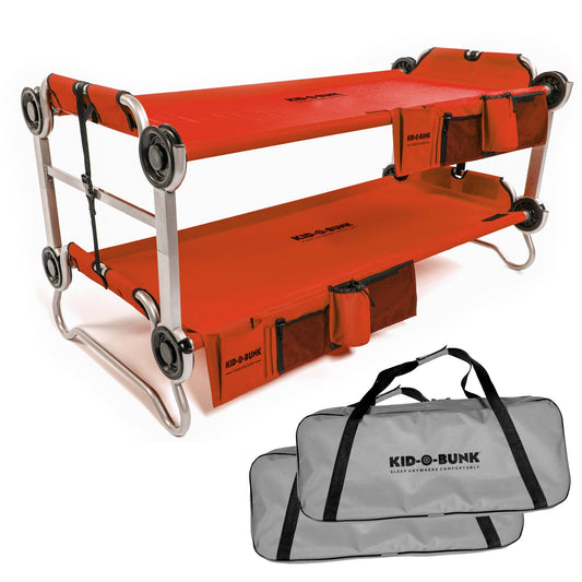 Disc - O - Bed Youth Kid - O - Bunk Benchable Double Cot with Storage Organizers, Red - Angler's Pro Tackle & Outdoors