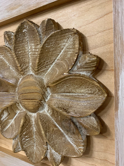 Bellewood Designs - Distressed Flower Concealed Gun Cabinet Wall Decor (White)