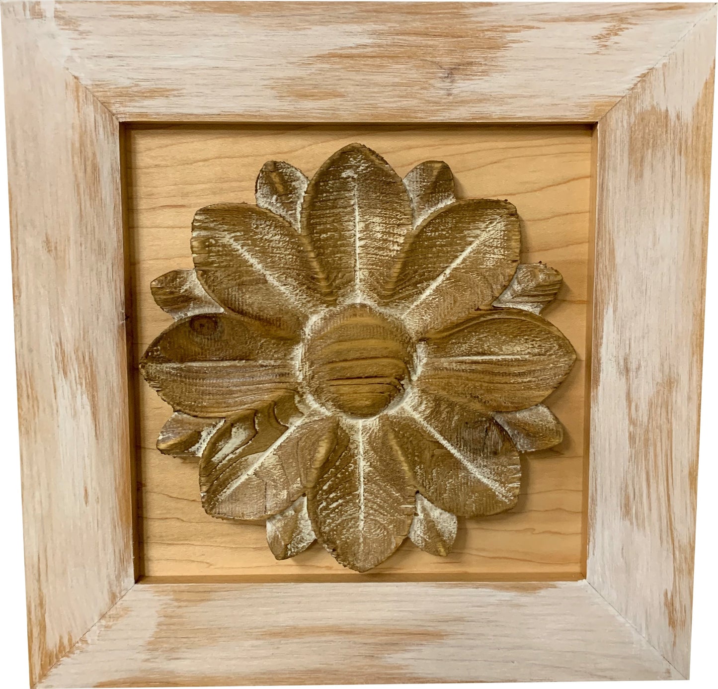 Bellewood Designs - Distressed Flower Concealed Gun Cabinet Wall Decor (White)