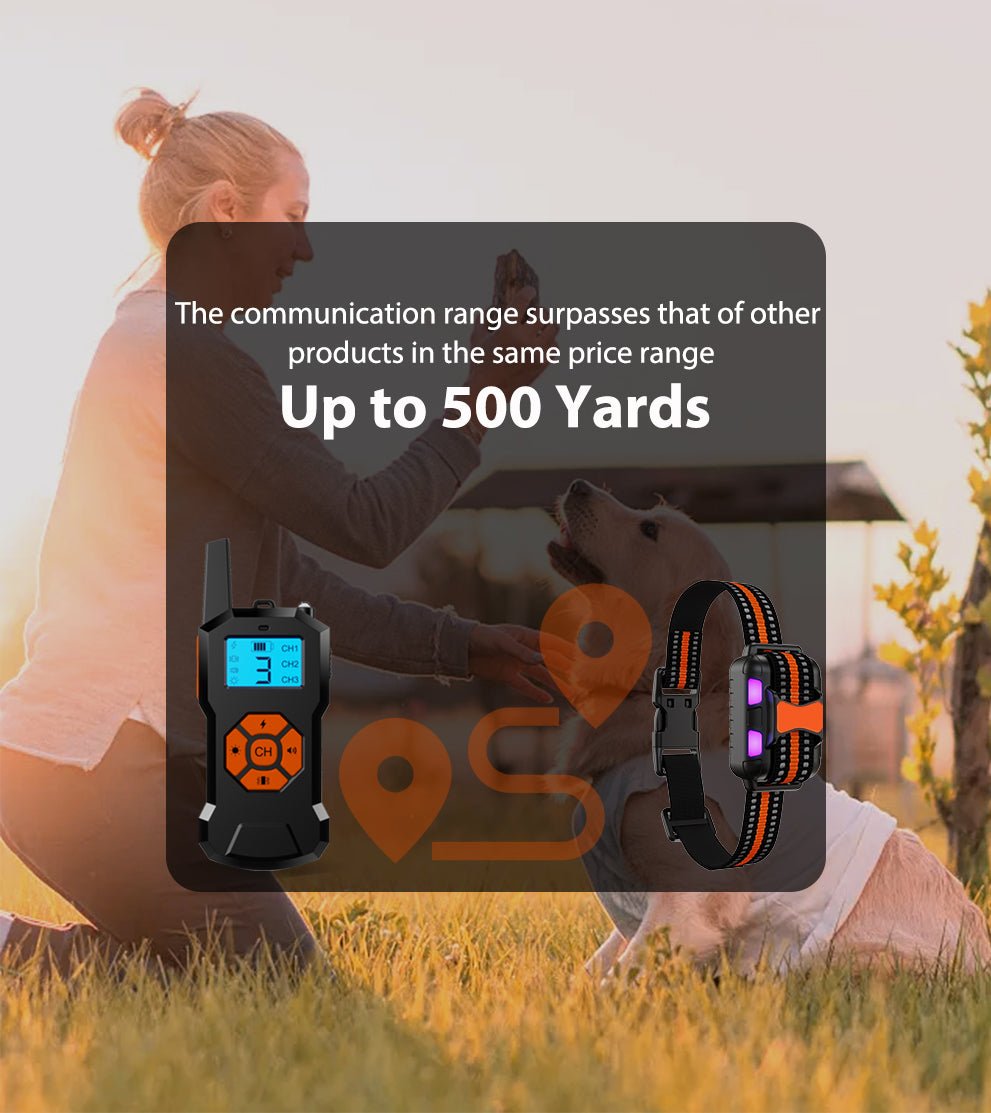 Pawious - Dog Training E-Collar T503 - Rechargeable, Waterproof IPX7, 1500 ft (500 Yards) Range