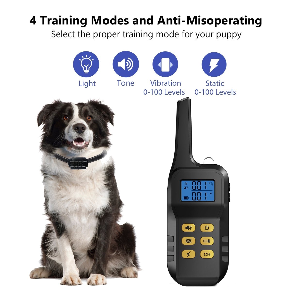 Pawious - Dog Training E-Collar T720 for Hunting - 3300ft Range, IPX68 Waterproof, LED Mode, 2 Dog Set