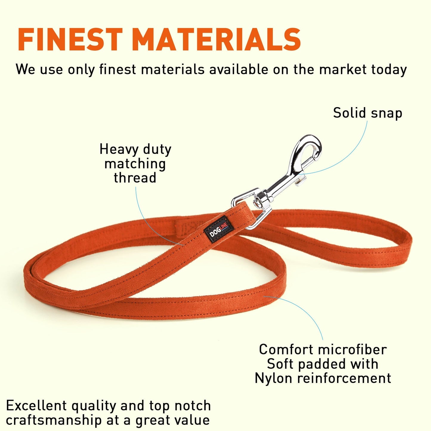 Dogline Comfort Microfiber Flat Leash - Angler's Pro Tackle & Outdoors