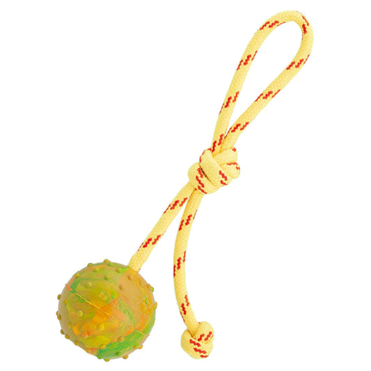 Dogline FDT Rubber Dog Ball on Rope, Medium - Diameter 2.3" (6 cm) - Angler's Pro Tackle & Outdoors