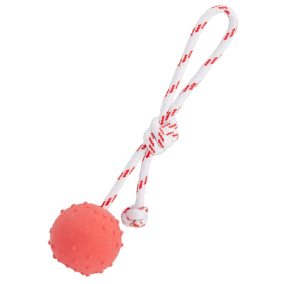 Dogline FDT Solid Rubber Dog Ball - Water Toy with Rope - Angler's Pro Tackle & Outdoors