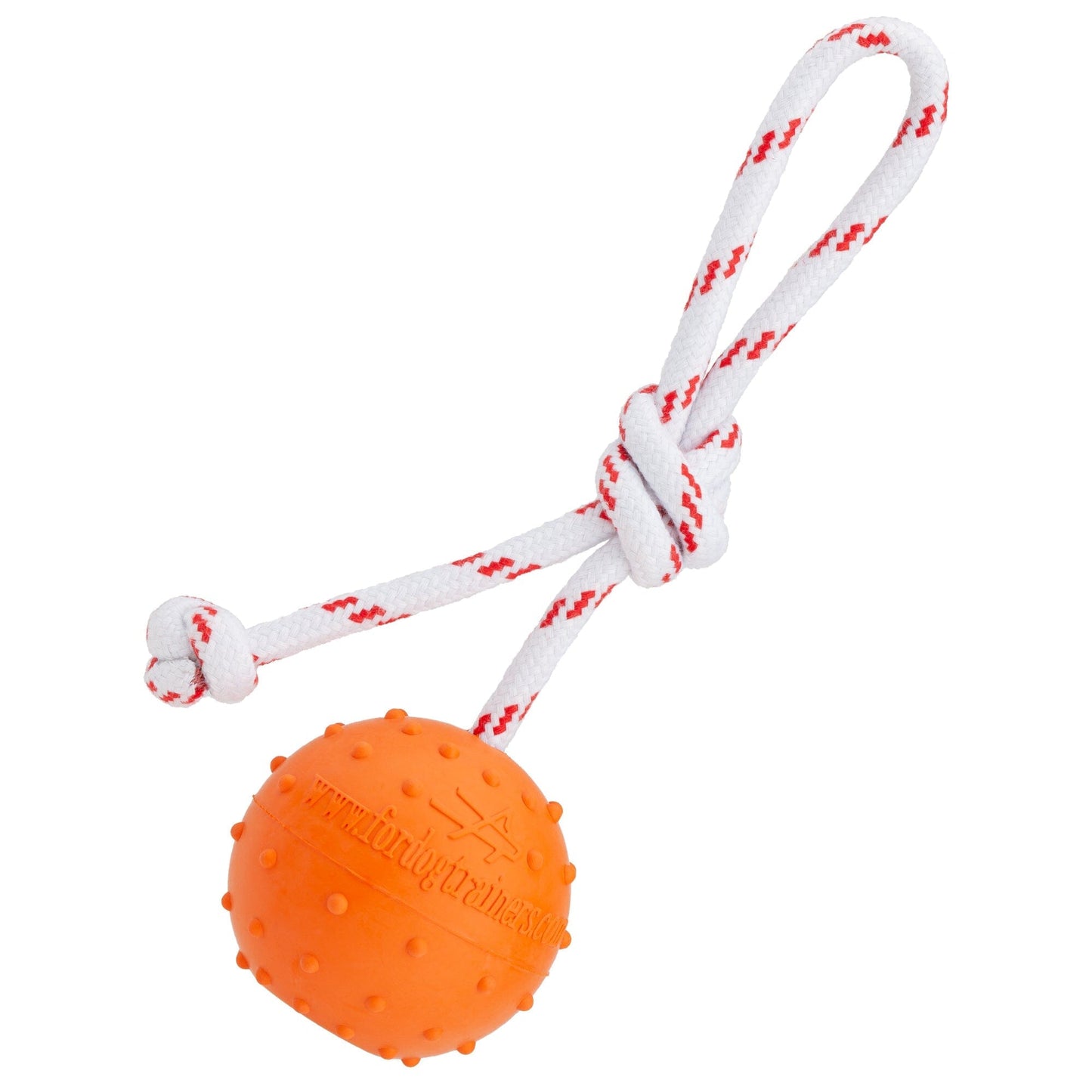 Dogline FDT Solid Rubber Dog Ball - Water Toy with Rope - Angler's Pro Tackle & Outdoors