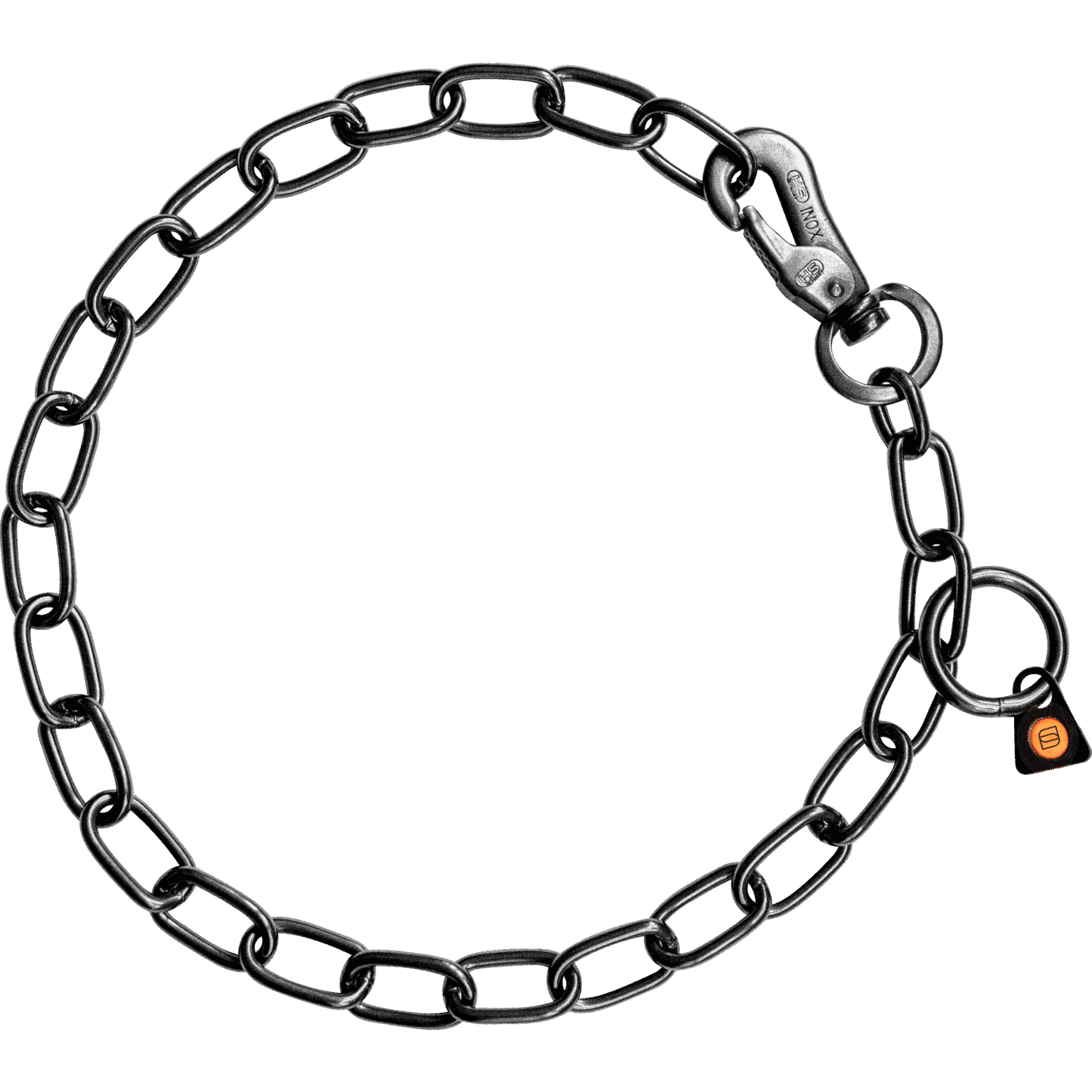 Dogline Herm Sprenger - Chain Collar with SPRENGER hook - Medium Links - Black Stainless Steel, 3 mm - Angler's Pro Tackle & Outdoors