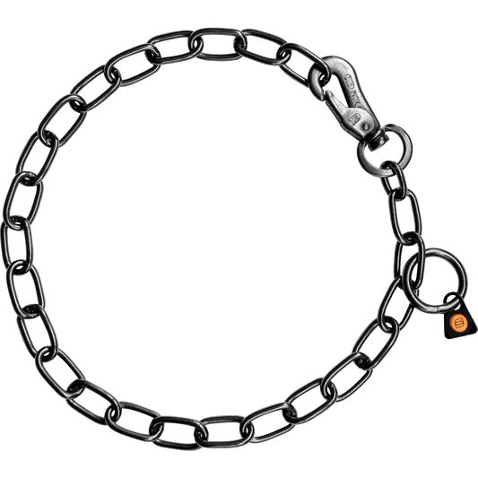Dogline Herm Sprenger - Chain Collar with SPRENGER hook - Medium Links - Black Stainless Steel, 3 mm - Angler's Pro Tackle & Outdoors