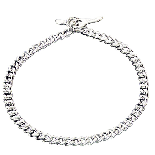 Dogline Herm Sprenger - Chain Collar with Toggle - Closure - Flat Polished, Narrow Links - Chrome, 3 mm - Angler's Pro Tackle & Outdoors