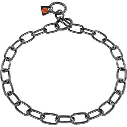 Dogline Herm Sprenger - Short Link Fur Saver Collar - Black Stainless Steel - Angler's Pro Tackle & Outdoors