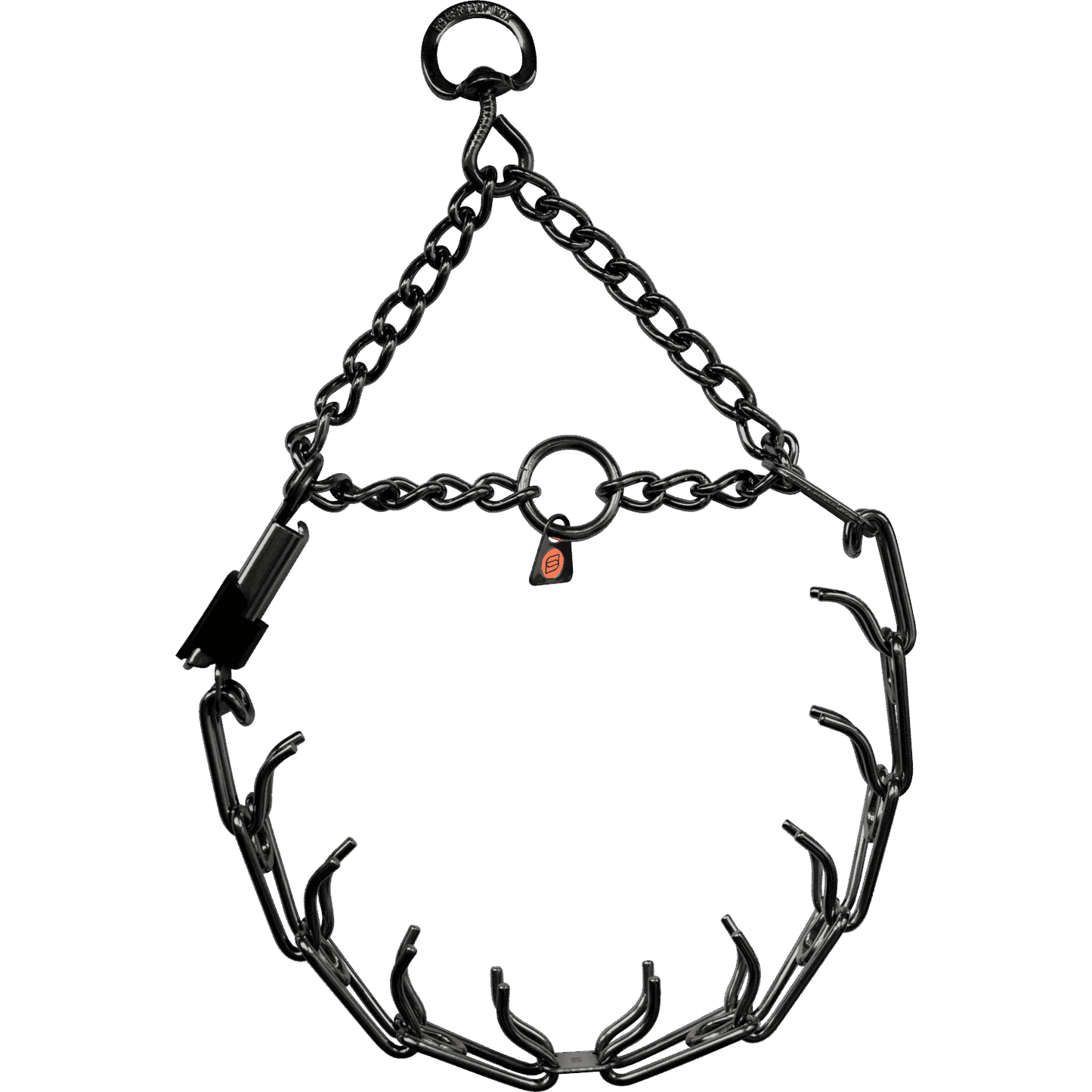 Dogline Herm Sprenger - ULTRA - PLUS Training Collar with Center - Plate, Assembly Chain, and ClicLock - Black Stainless Steel - Angler's Pro Tackle & Outdoors