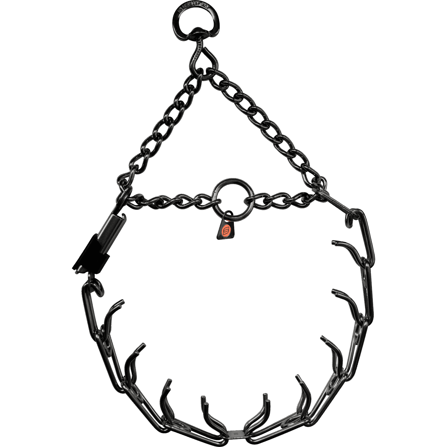 Dogline Herm Sprenger - ULTRA - PLUS Training Collar with Center - Plate, Assembly Chain, and ClicLock - Black Stainless Steel - Angler's Pro Tackle & Outdoors
