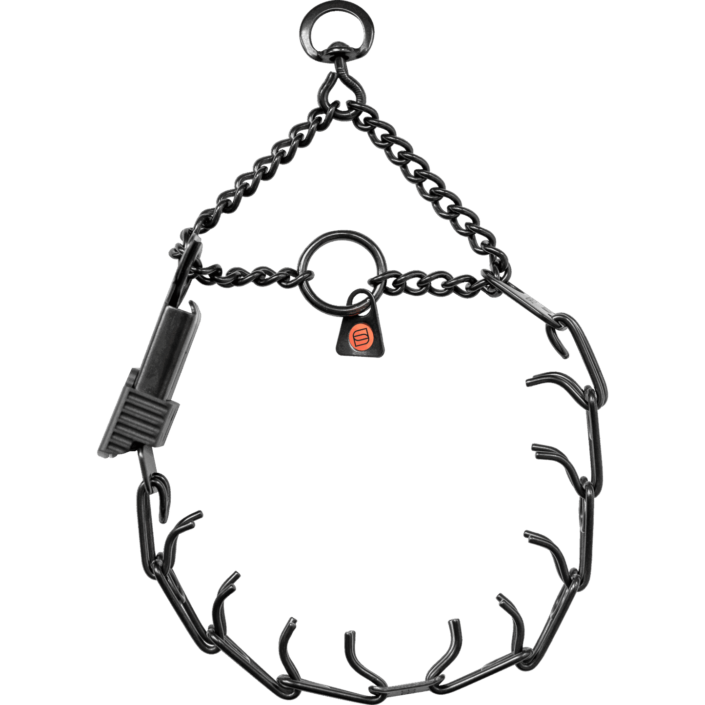 Dogline Herm Sprenger - ULTRA - PLUS Training Collar with Center - Plate, Assembly Chain, and ClicLock - Black Stainless Steel - Angler's Pro Tackle & Outdoors