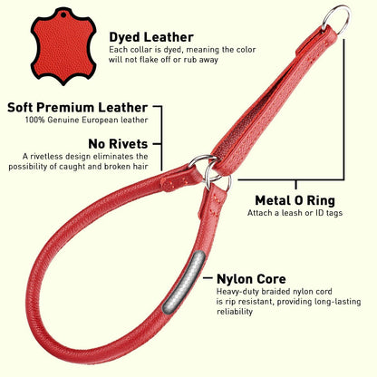 Dogline Soft Leather Round Martingale Collar - Angler's Pro Tackle & Outdoors