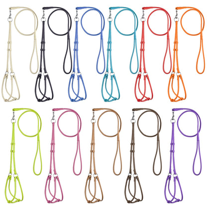 Dogline Soft Leather Round Step - In Harness + Round Lead - Angler's Pro Tackle & Outdoors