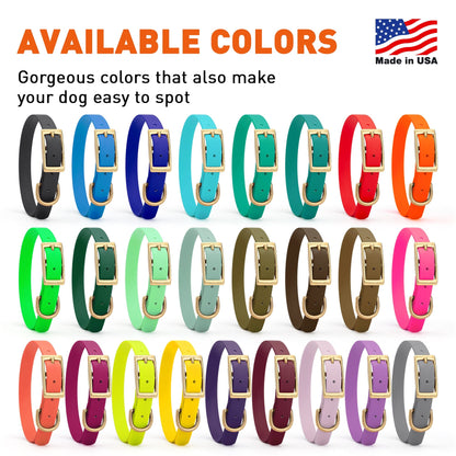 Dogline Viper Biothane Waterproof Dog Collar - Brass Hardware - Size S (12" - 15") - Angler's Pro Tackle & Outdoors