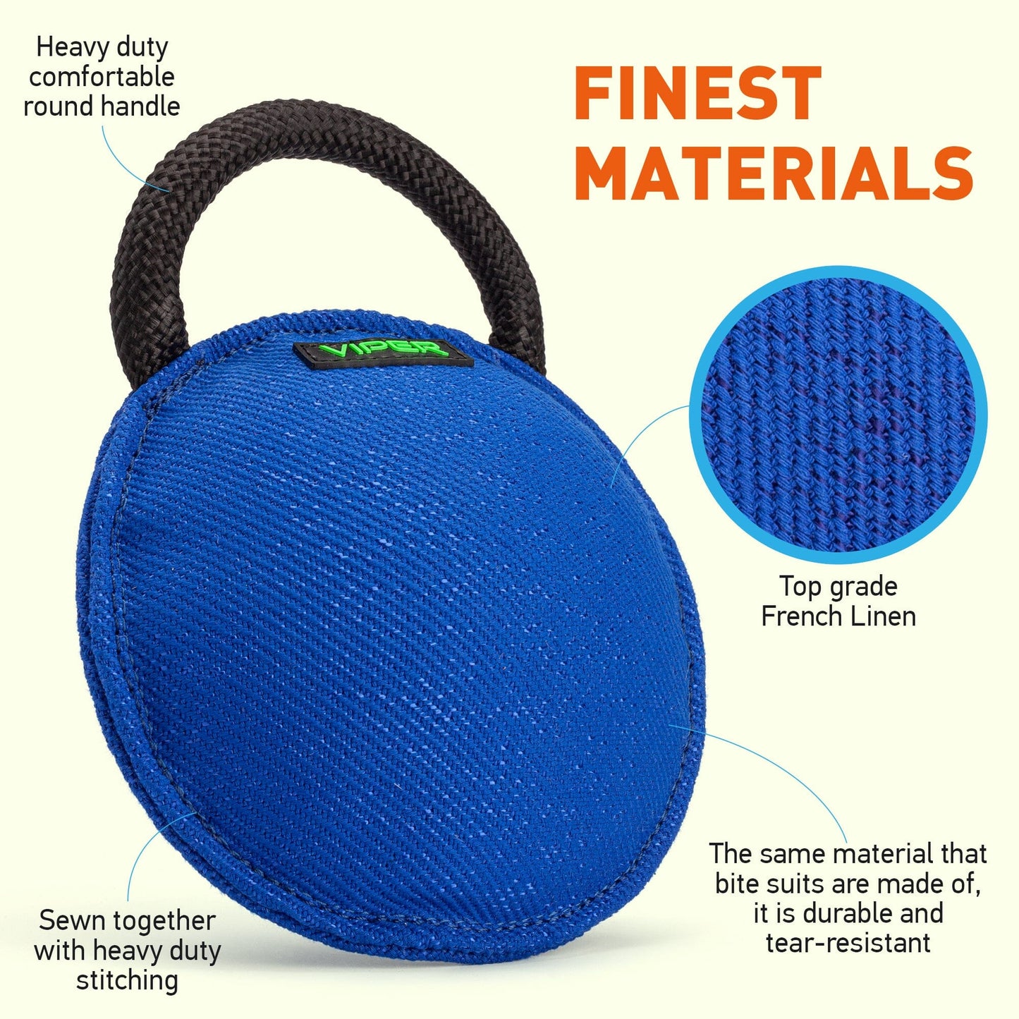 Dogline Viper French Linen Round Bite Pillow - Angler's Pro Tackle & Outdoors