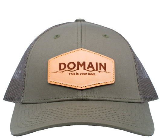 Domain Outdoor Leather Patch Hat - Green - Angler's Pro Tackle & Outdoors