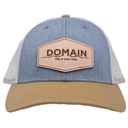 Domain Outdoor Leather Patch Hat - Yellow/Grey - Angler's Pro Tackle & Outdoors