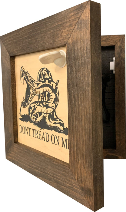 Bellewood Designs - Second Amendment Hidden Gun Safe, 2nd Amendment DONT TREAD ON ME Concealment Shelf