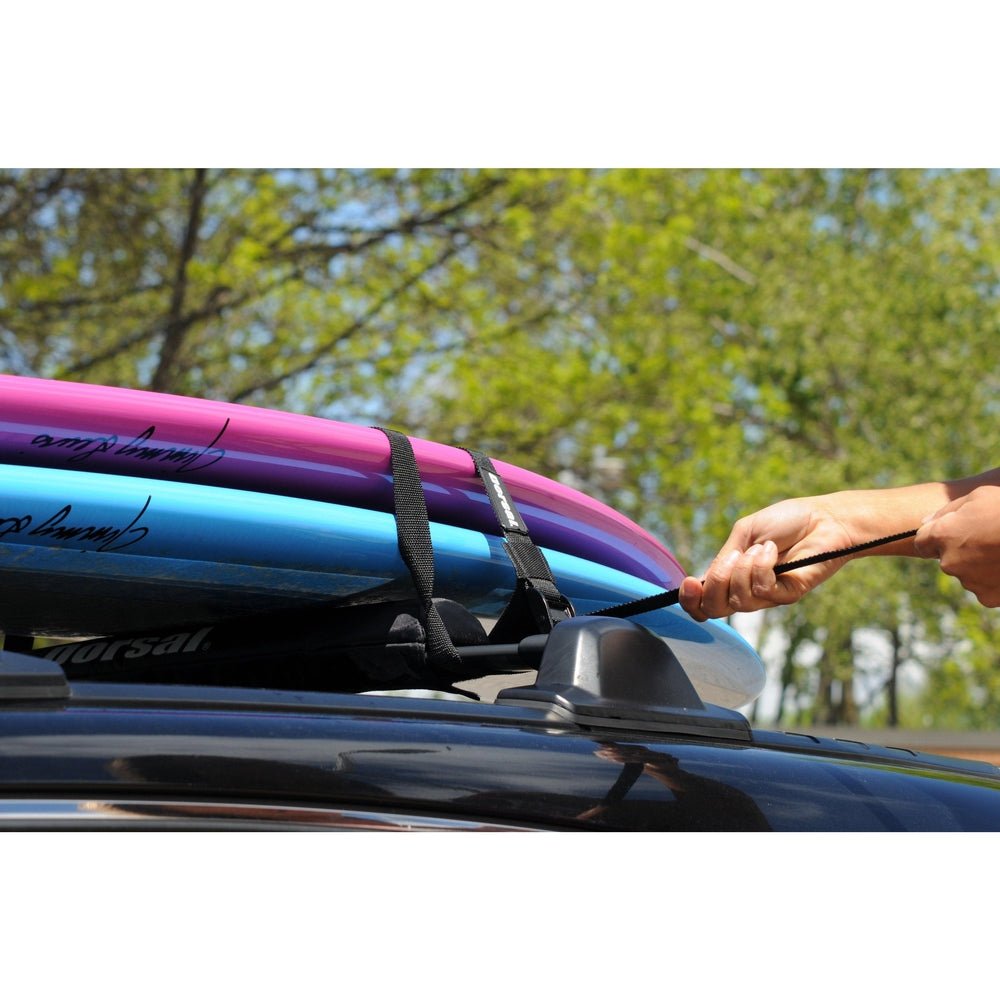 DORSAL Aero Roof Rack Pads with 15 ft Surf Straps - Pack of 4 for Car Surfboard Kayak SUP Long - Angler's Pro Tackle & Outdoors