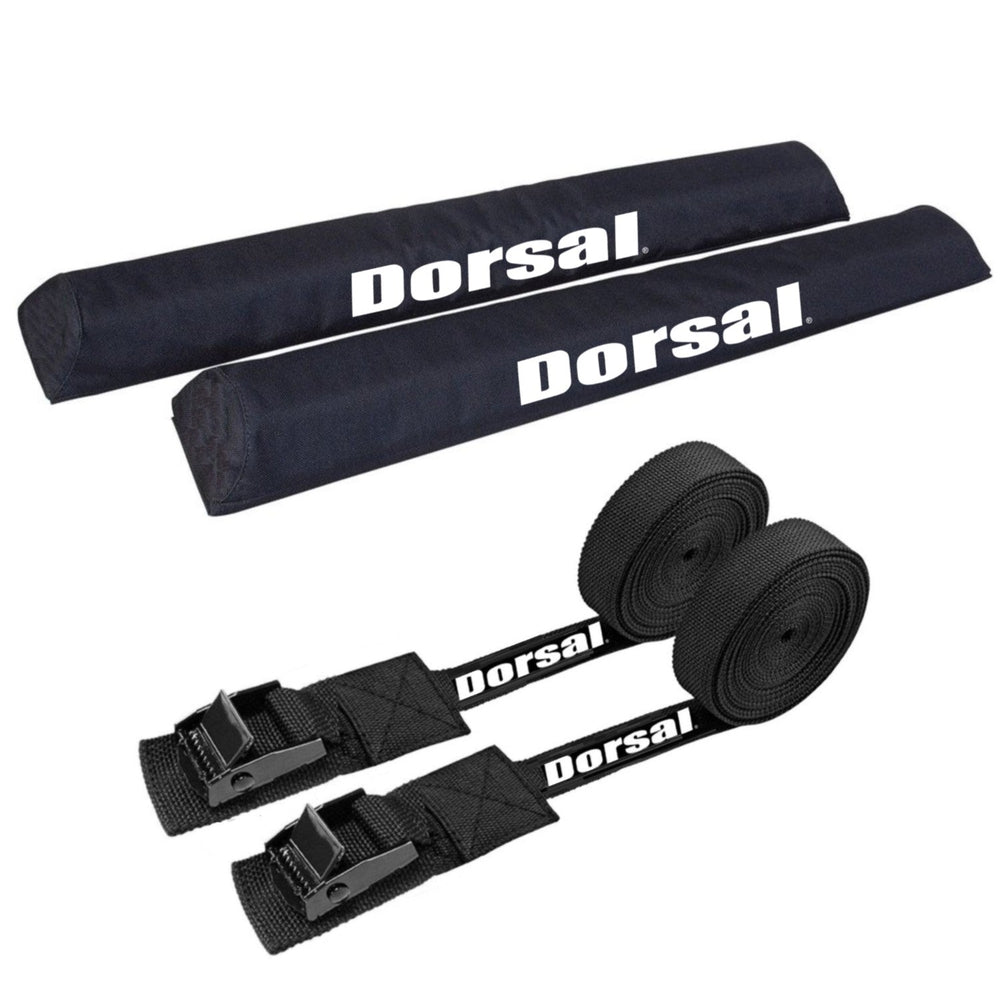 DORSAL Aero Roof Rack Pads with 15 ft Surf Straps - Pack of 4 for Car Surfboard Kayak SUP Long - Angler's Pro Tackle & Outdoors