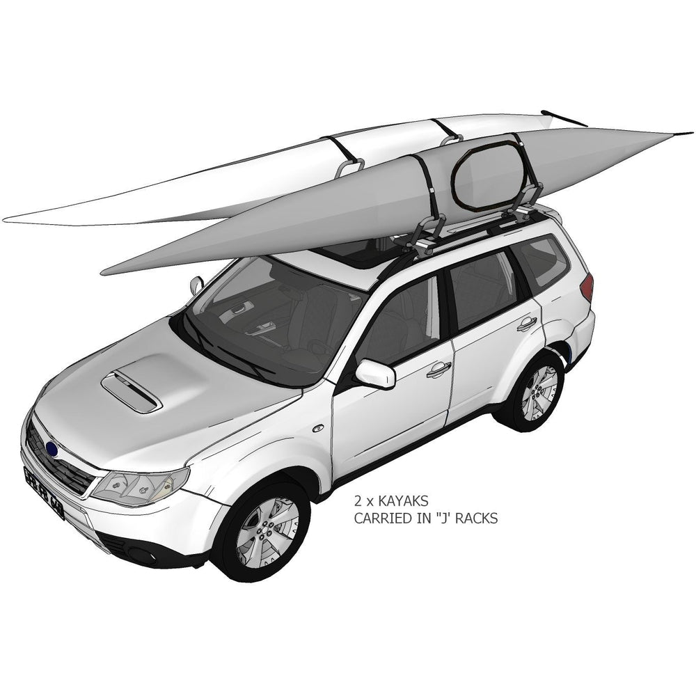 DORSAL Kayak Rack Set 2Pcs J - Bar Rack for Canoe SUP Board Boat On Roof Top Mount Crossbars - Angler's Pro Tackle & Outdoors