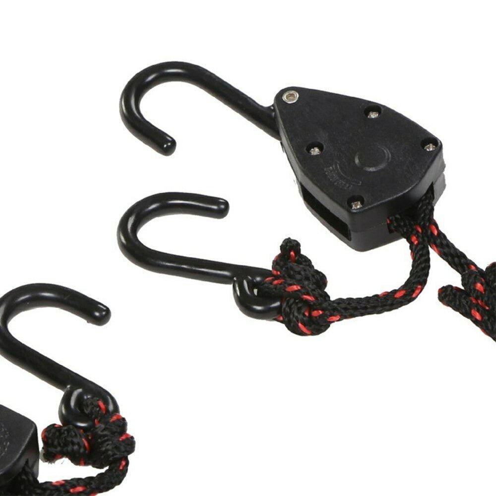 DORSAL Ratchet Canoe and Kayak Bow and Stern Tie Downs 1/4" Heavy Duty Adjustable Rope Hanger Grow Light (2 - Pack) - Angler's Pro Tackle & Outdoors