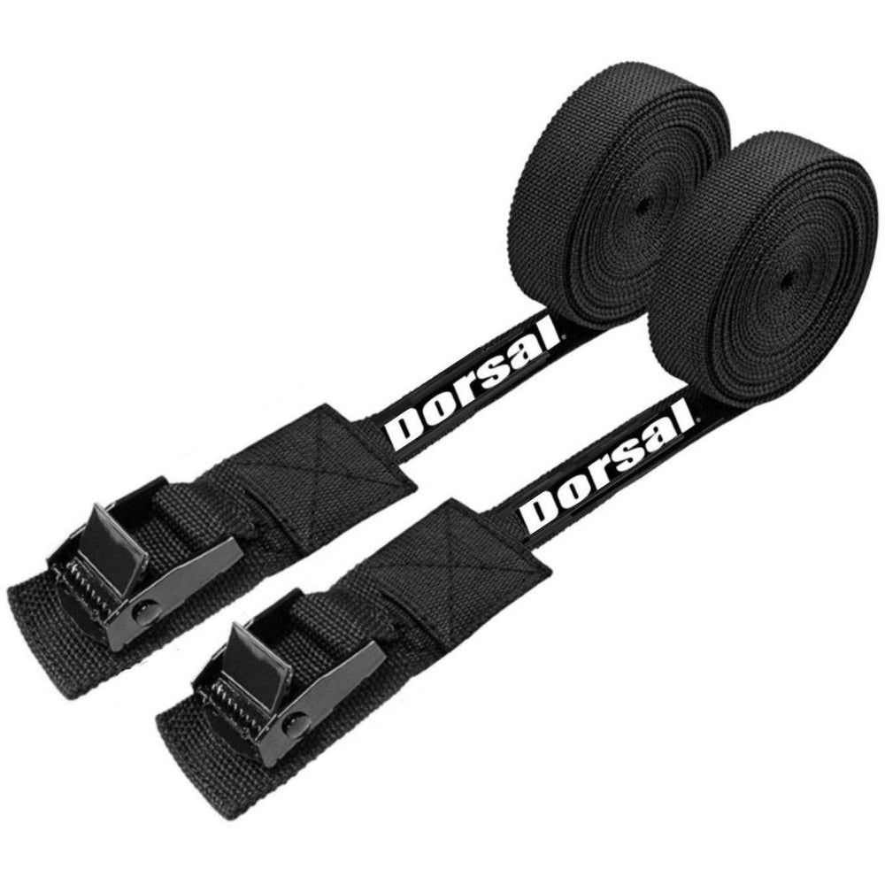 Dorsal Tie Down Straps for Roof Rack Pads Crossbars - Pack of 2 holds Surfboards Kayaks Canoes Paddleboards - Angler's Pro Tackle & Outdoors